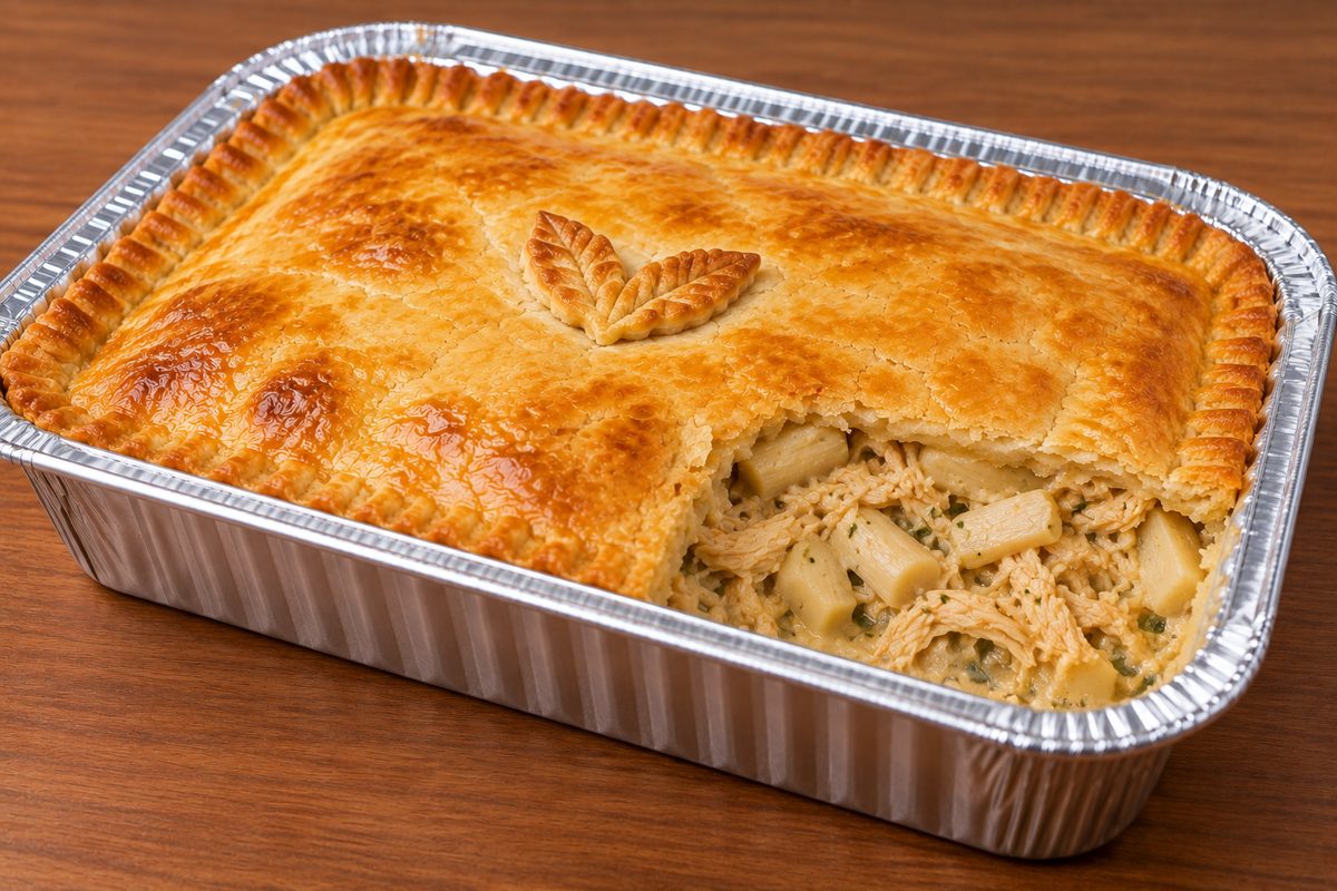 Empadão de frango com requeijão e palmito
