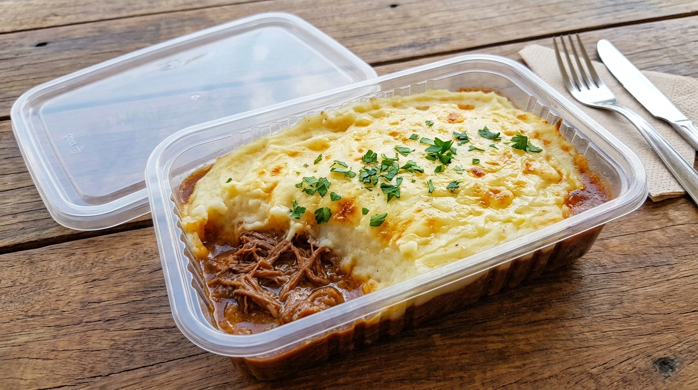 Escondidinho de aipim com carne de panela