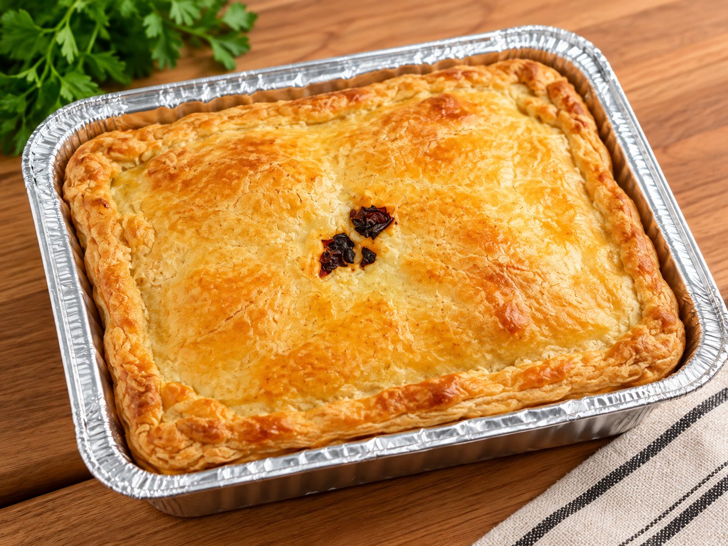 Empadão com ricota, espinafre e tomate seco